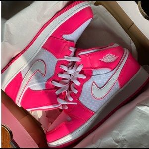 Pink and White Jordan 1s